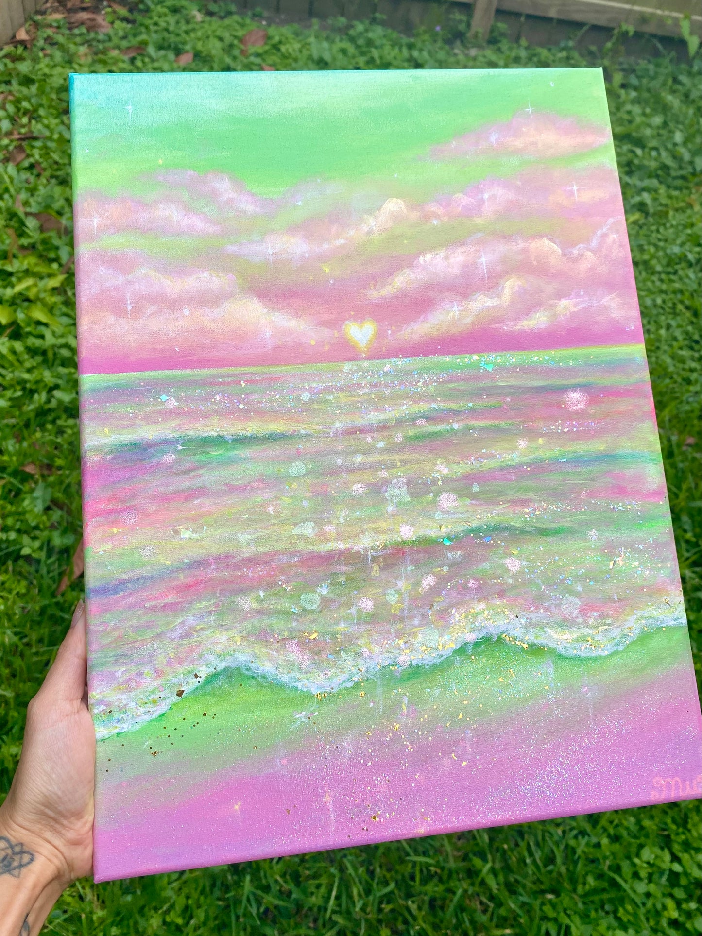 Heart Chakra Waves | Original Painting