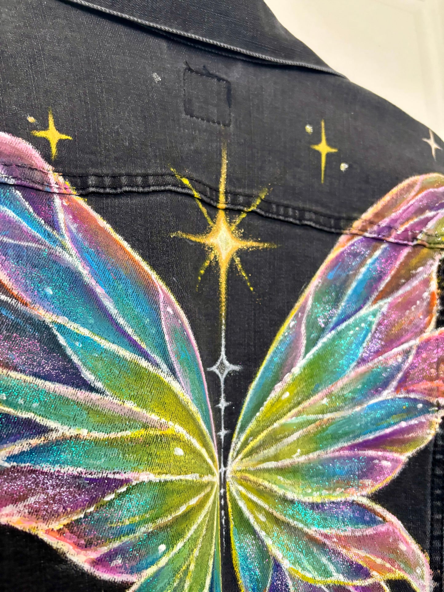 Ethereal Fairy Wings | Painted Denim Jacket