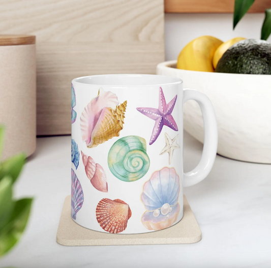 Watercolor Seashells Mug
