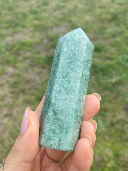 Sparkly Green Aventurine Tower with Mica