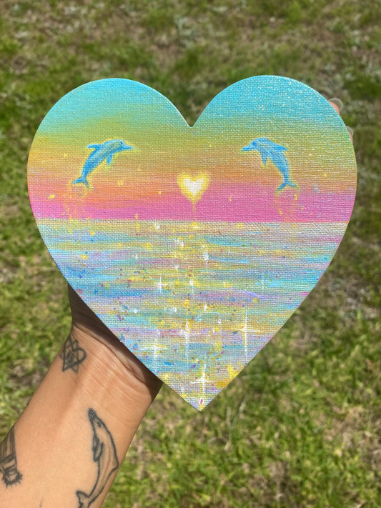 Dolphin Love | Original Magnet Painting