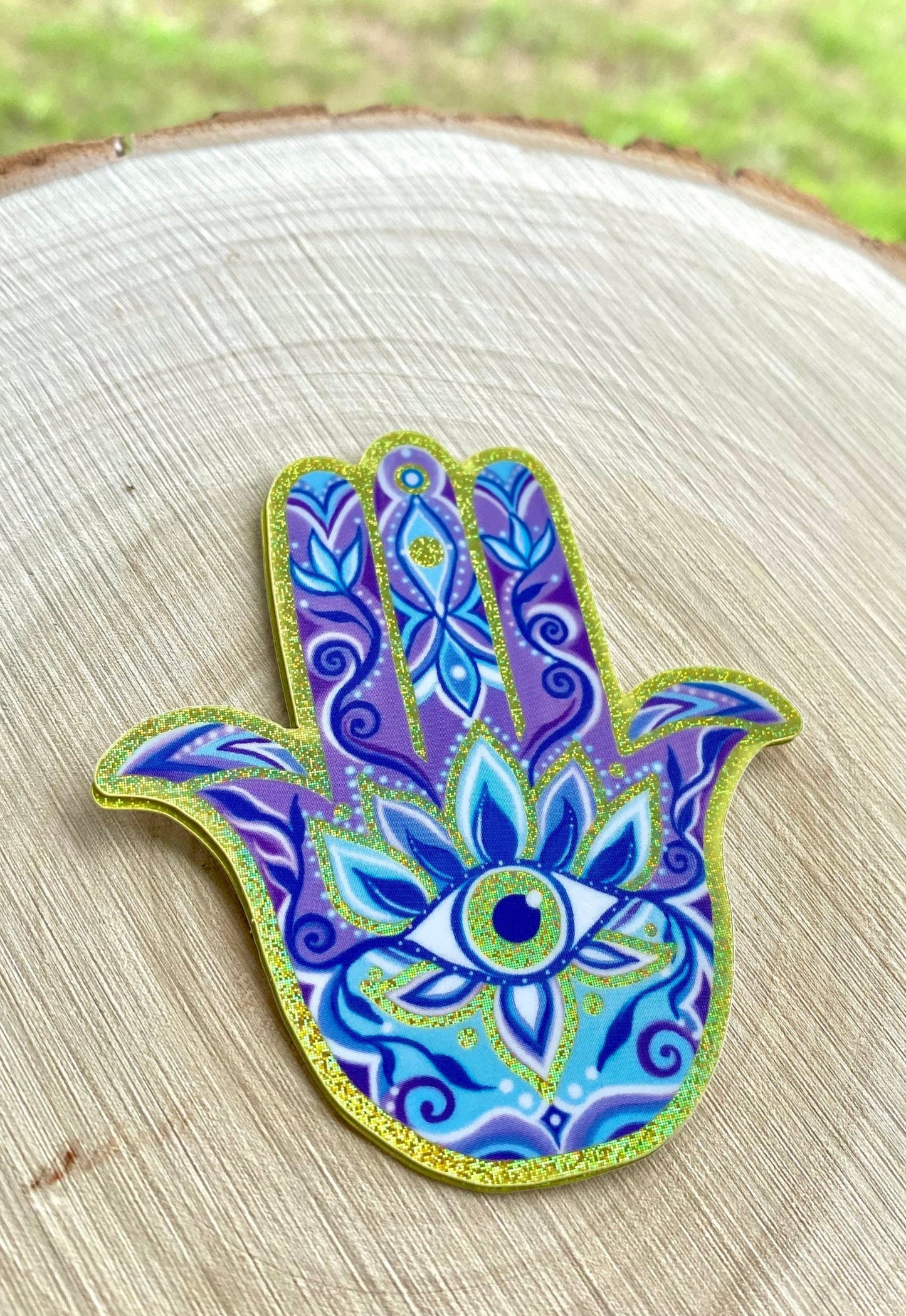 Gold Glitter Hamsa Sticker