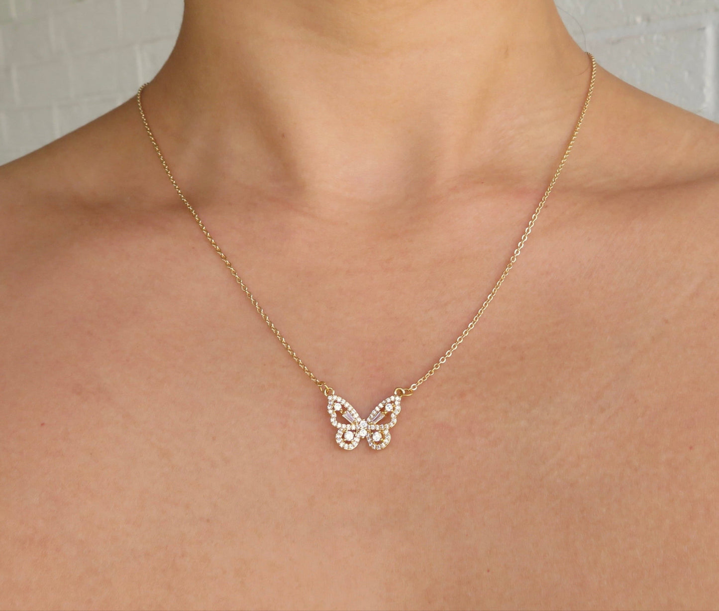 Dainty Gold Butterfly Necklace