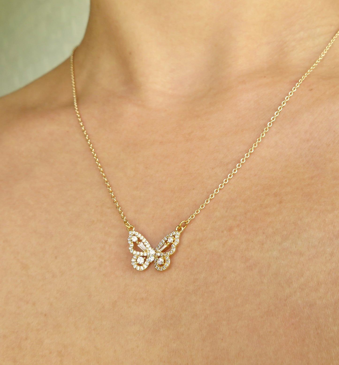 Dainty Gold Butterfly Necklace