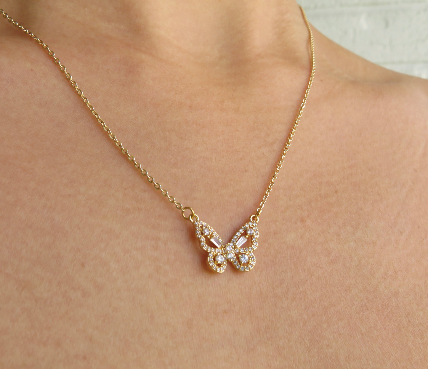 Dainty Gold Butterfly Necklace