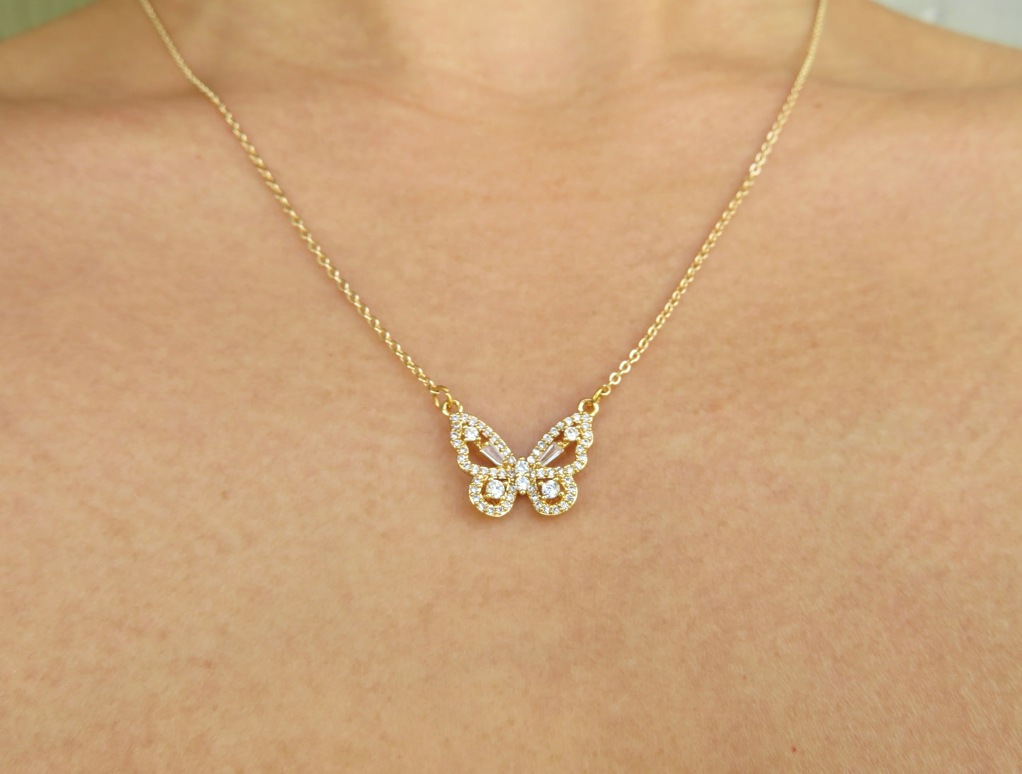 Dainty Gold Butterfly Necklace