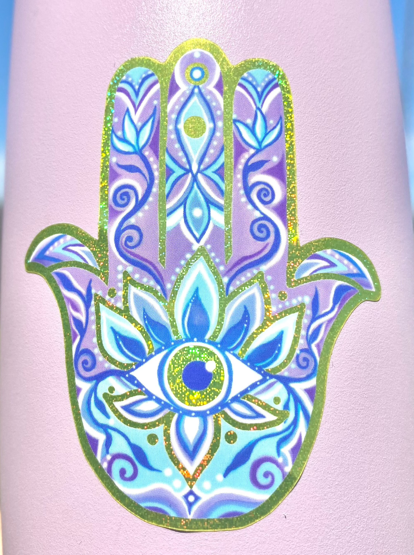 Gold Glitter Hamsa Sticker