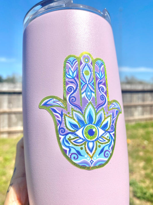 Gold Glitter Hamsa Sticker