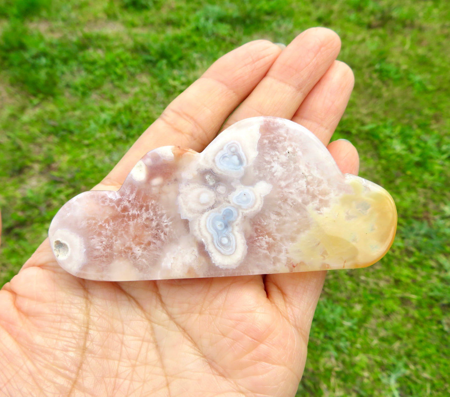 Flower Agate Cloud Carving