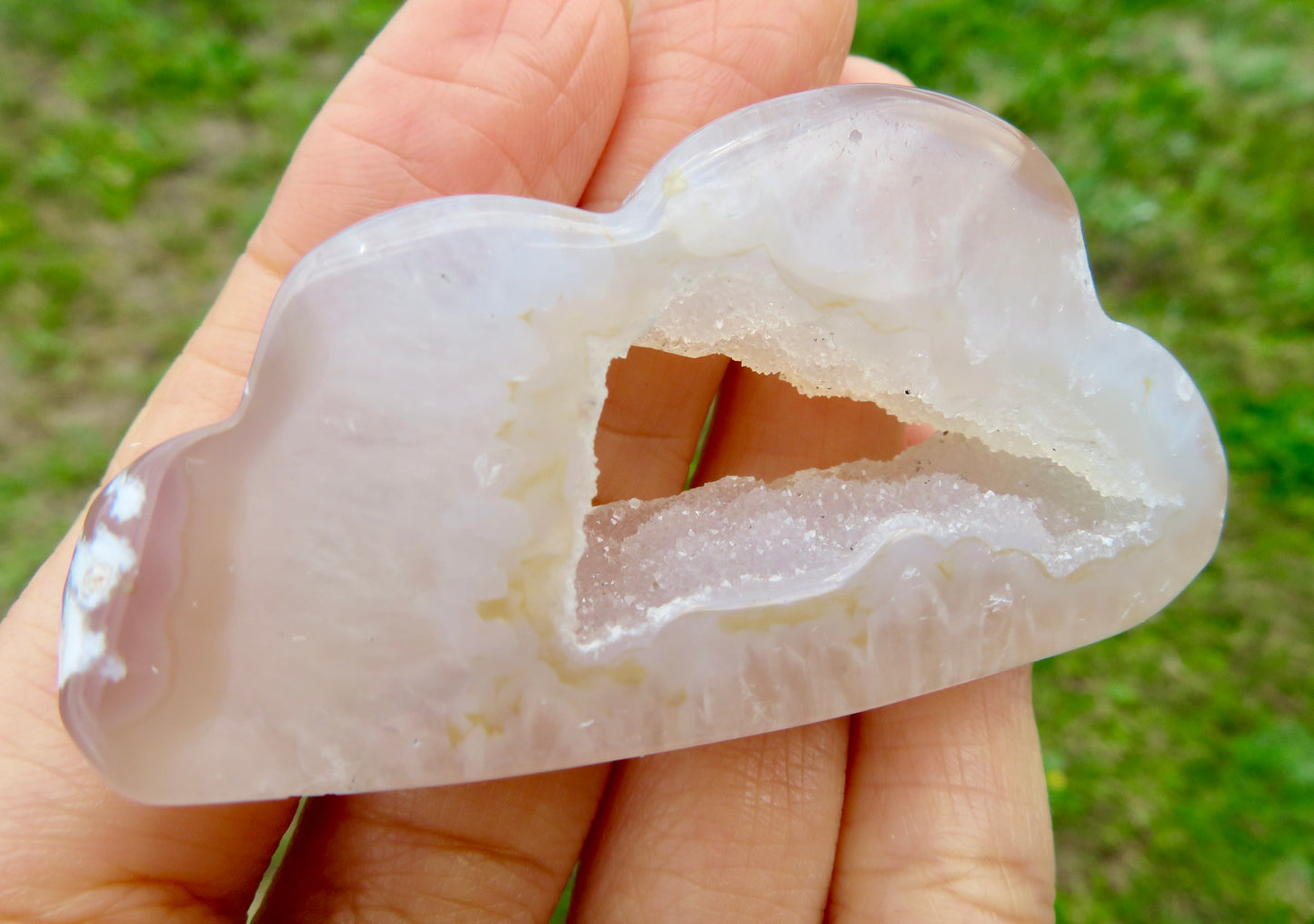 Sparkly Druzy Agate Cloud Carving