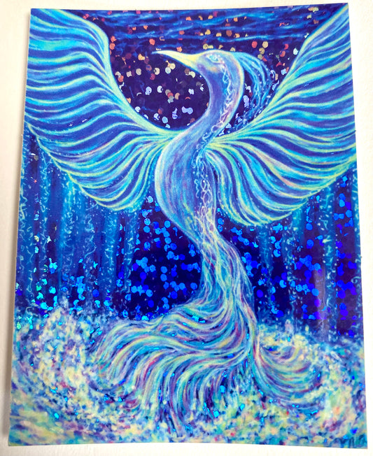 Resilience | Glitter Water Phoenix Sticker