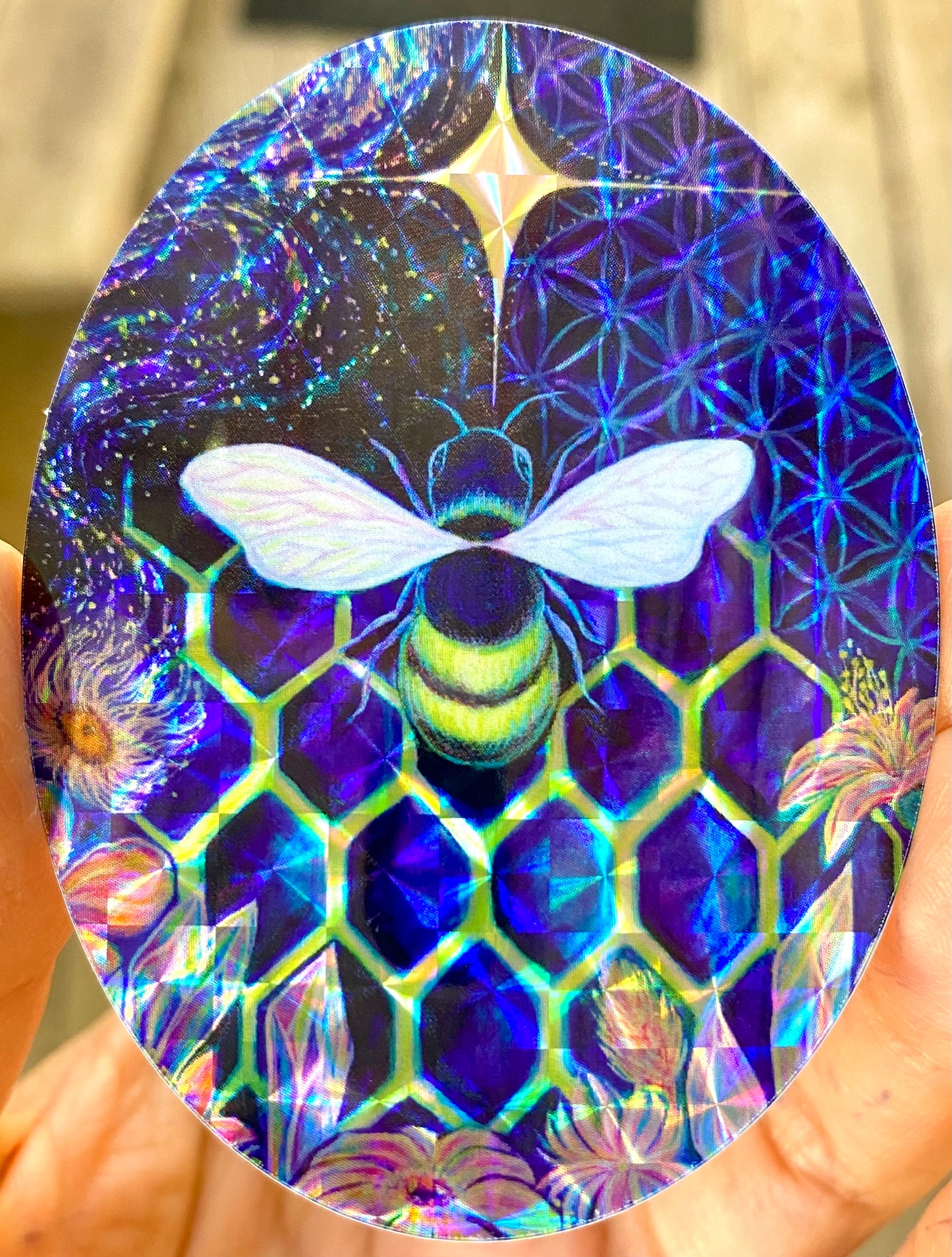 Crystallize | Holographic Bee Sticker