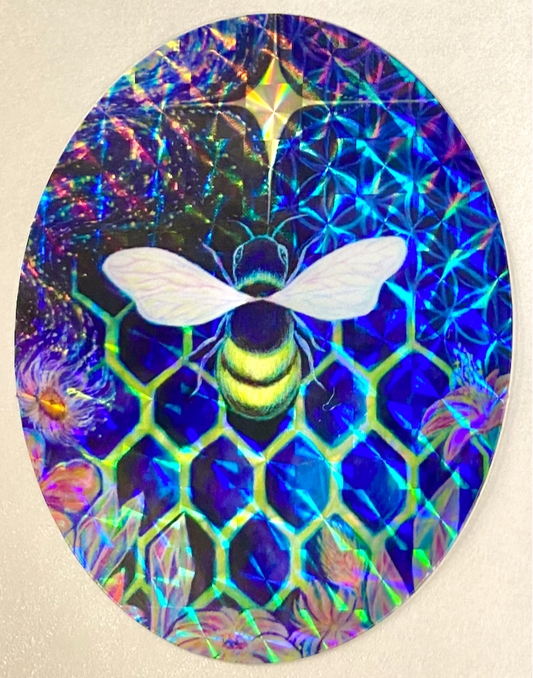 Crystallize | Holographic Bee Sticker