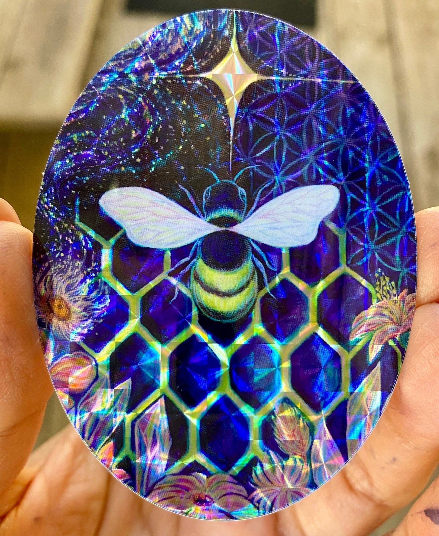 Crystallize | Holographic Bee Sticker