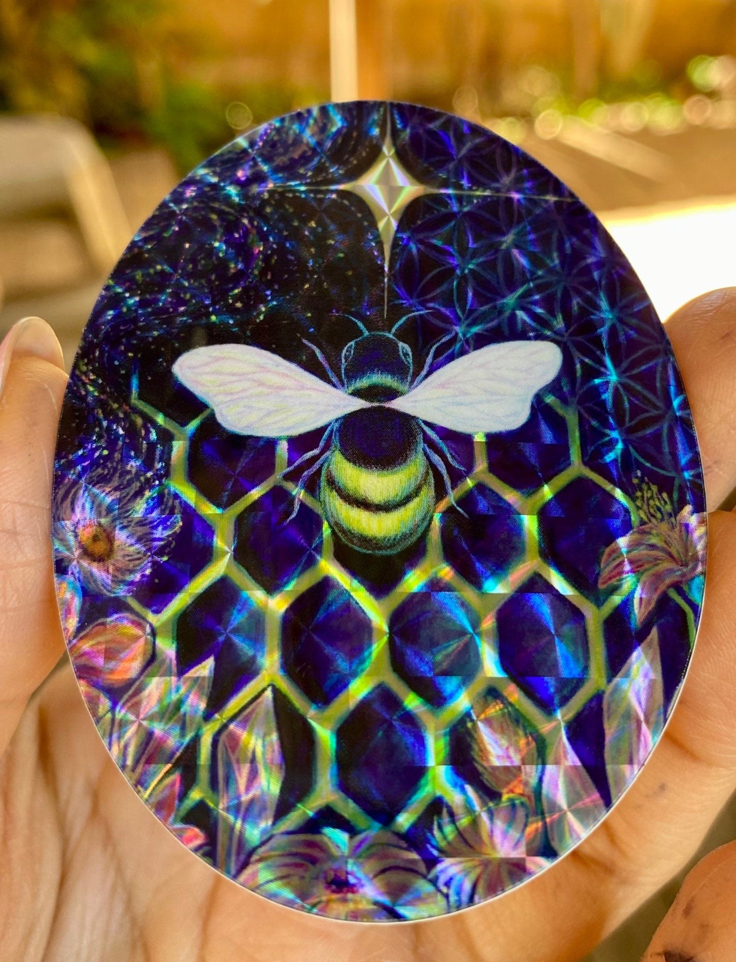 Crystallize | Holographic Bee Sticker