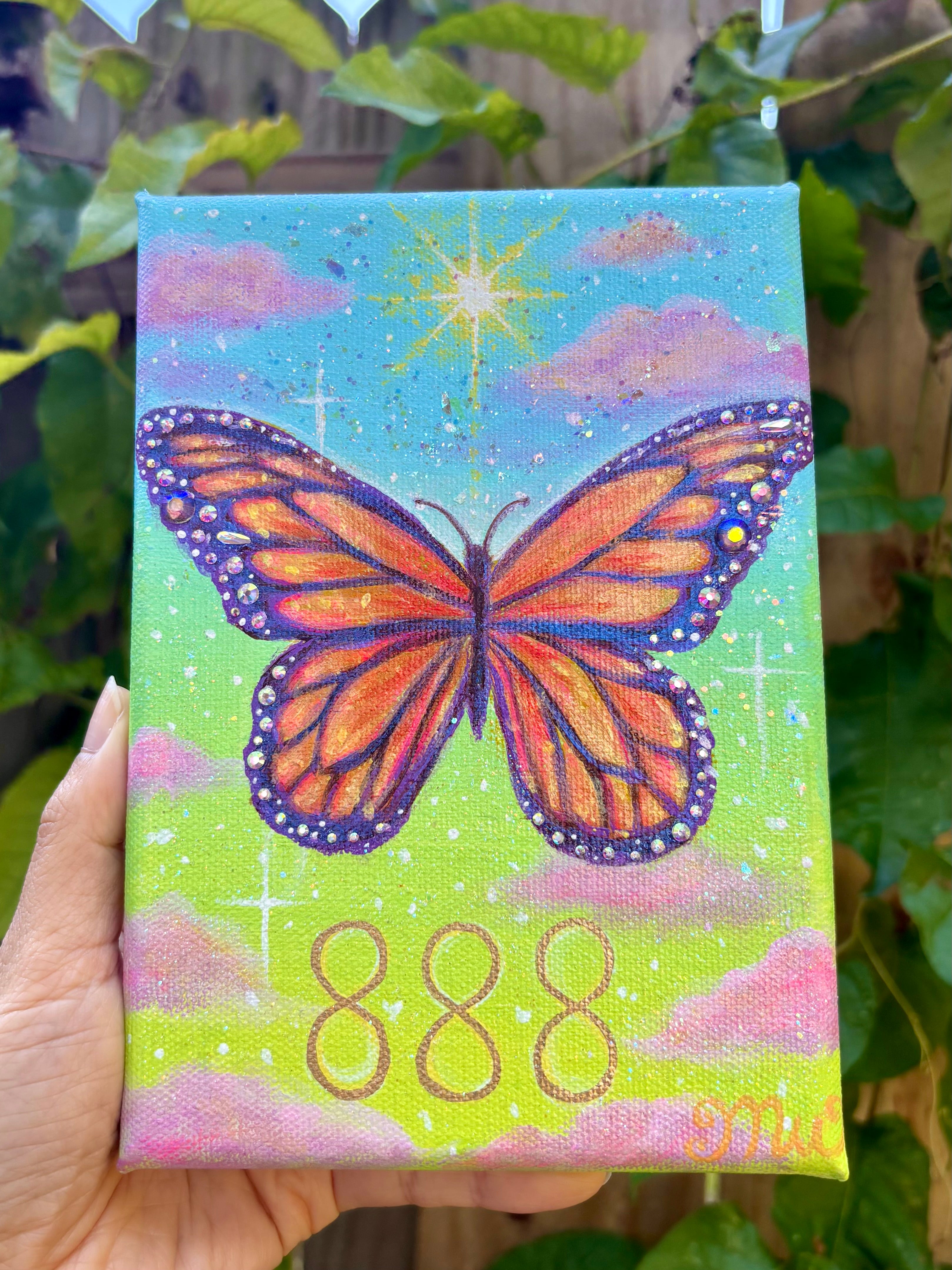 888 Butterfly Portal | Original Mini Painting – Mia Phoenix Art