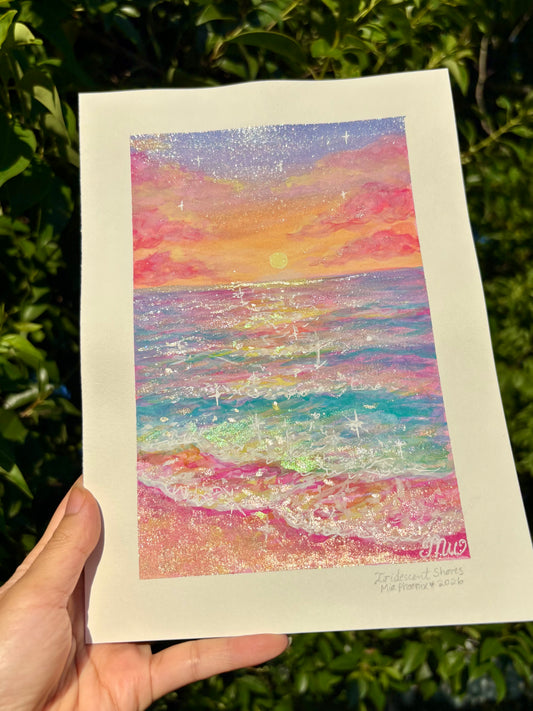 Iridescent Shores | Original Gouache Painting