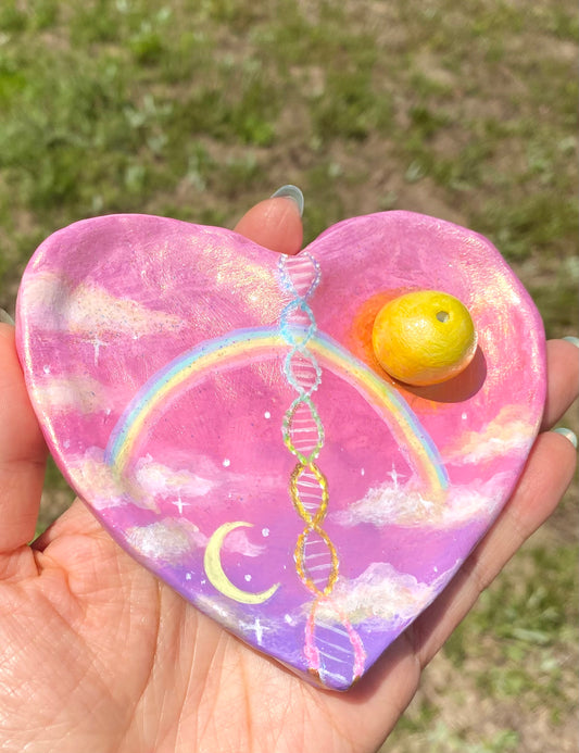 Celestial Rainbow Heart | Handmade Incense Holder