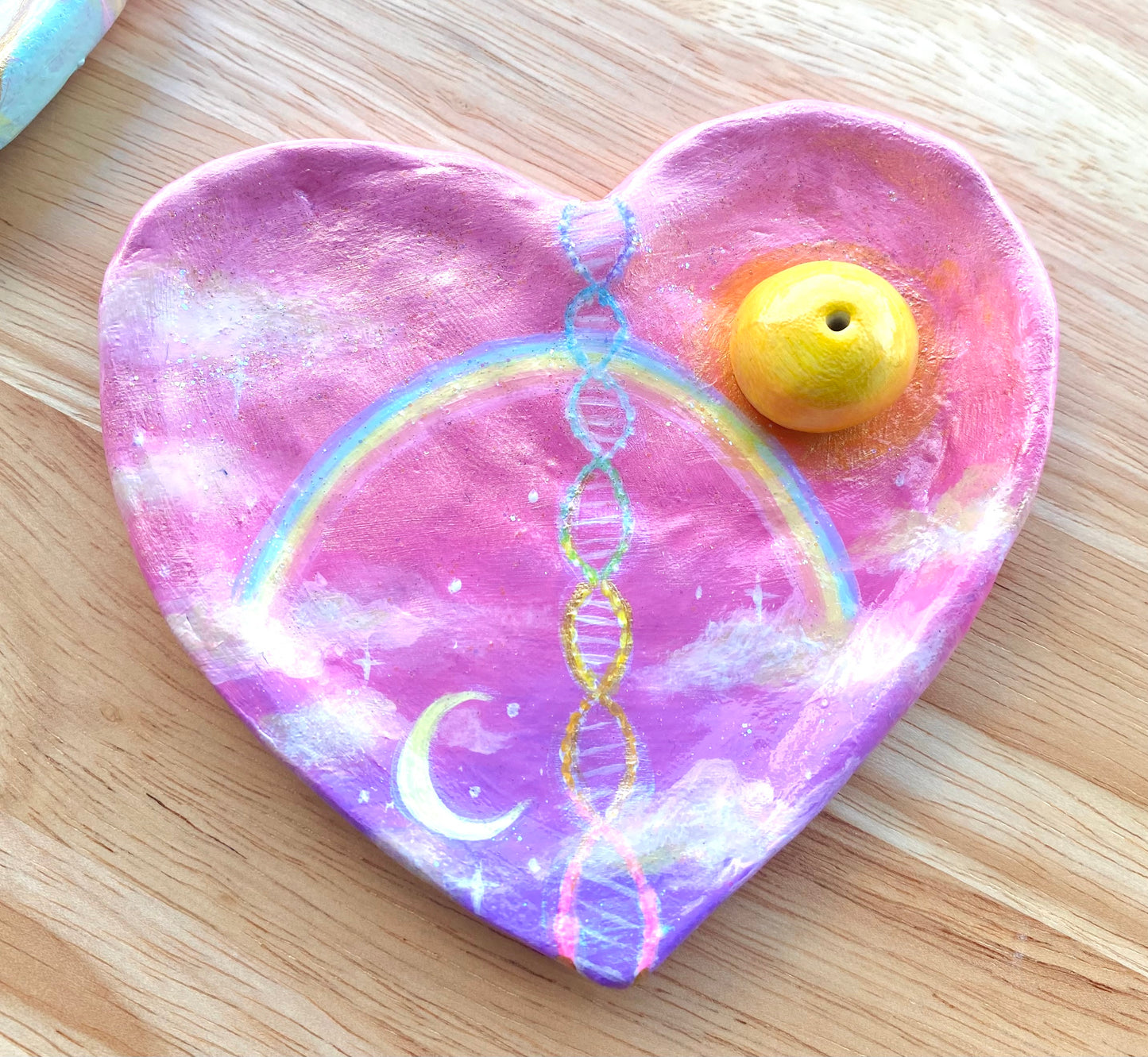 Celestial Rainbow Heart | Handmade Incense Holder