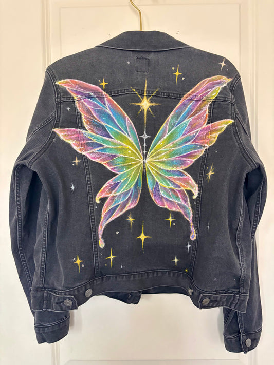 Ethereal Fairy Wings | Painted Denim Jacket