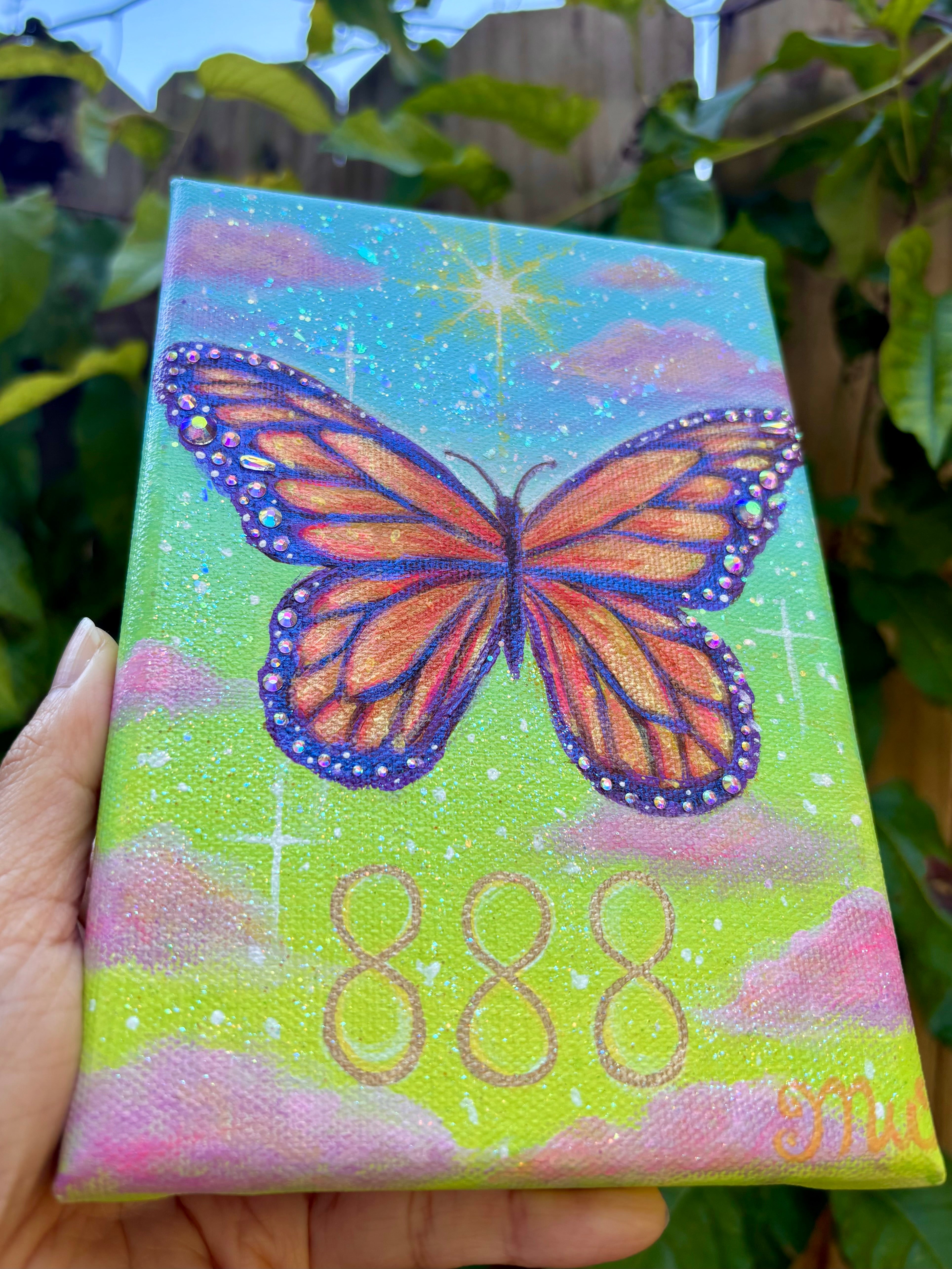 絵画 butterfly 888 Butterfly Portal | Original Mini Painting – Mia Phoenix Art