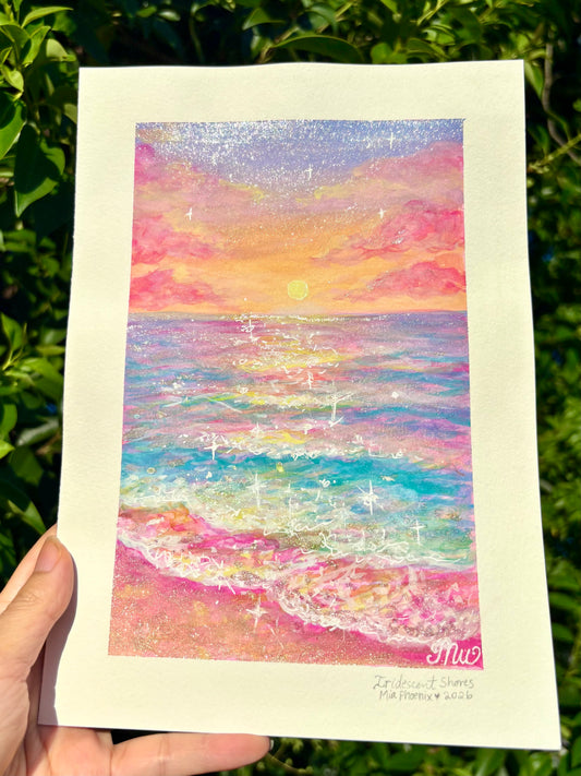Iridescent Shores | Original Gouache Painting