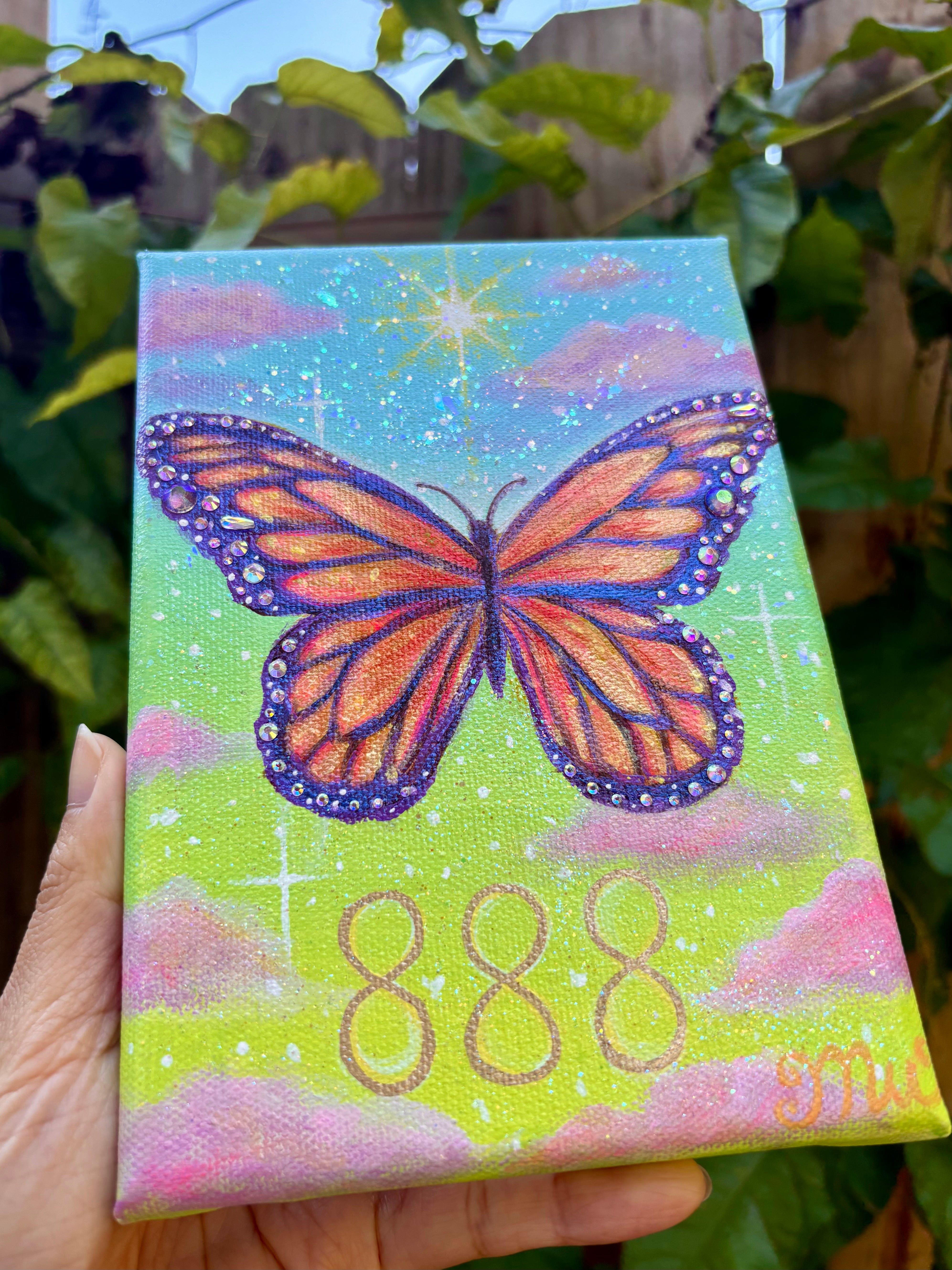 888 Butterfly Portal | Original Mini Painting – Mia Phoenix Art