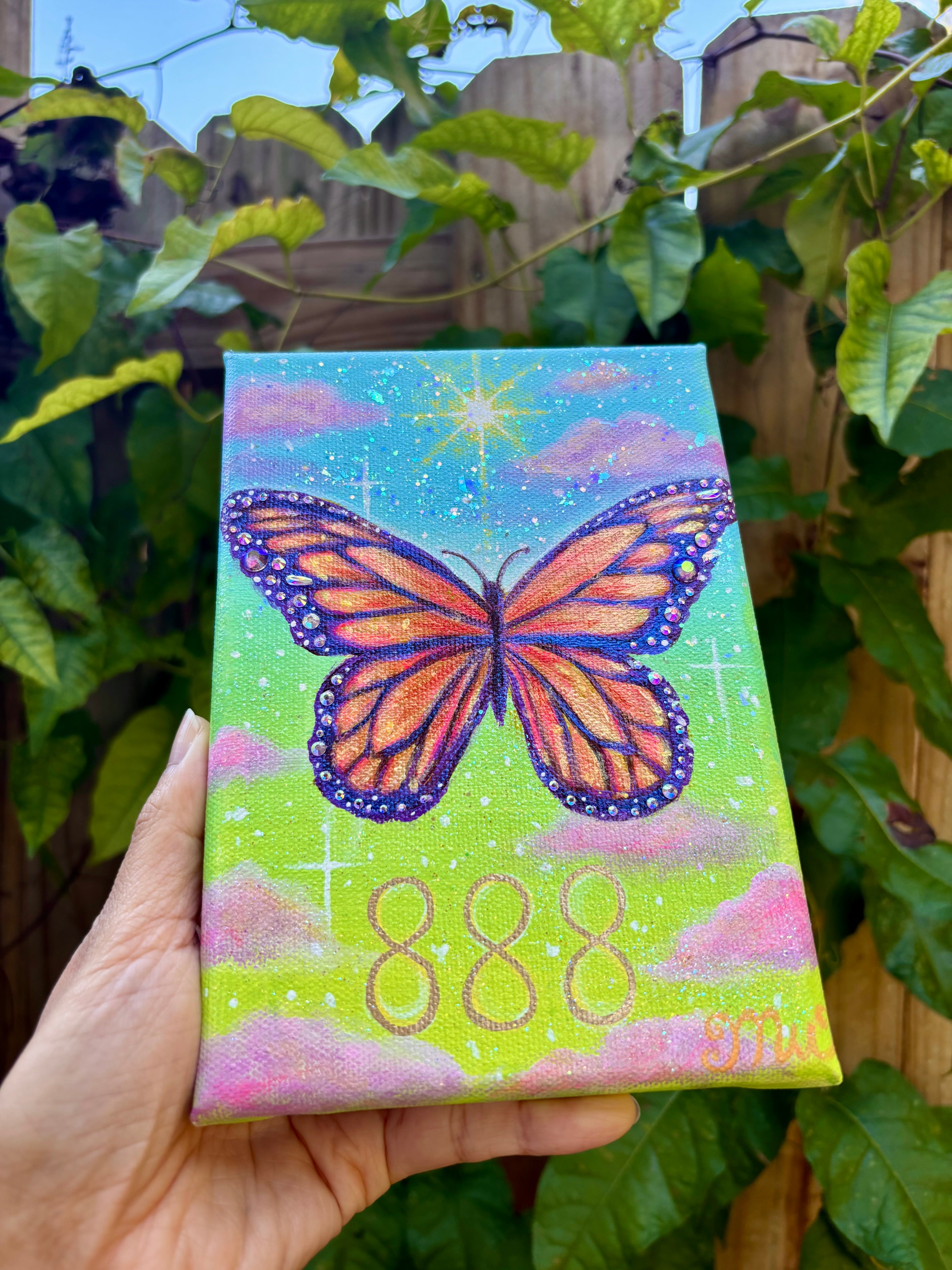 888 Butterfly Portal | Original Mini Painting – Mia Phoenix Art