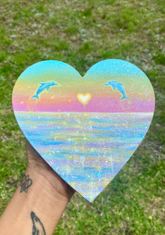 Dolphin Love | Original Magnet Painting